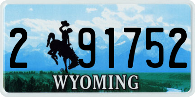 WY license plate 291752