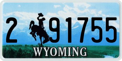WY license plate 291755