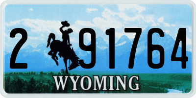 WY license plate 291764