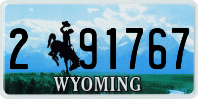 WY license plate 291767