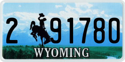WY license plate 291780