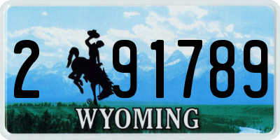 WY license plate 291789