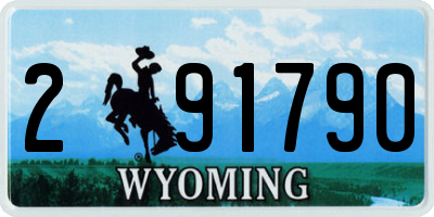 WY license plate 291790