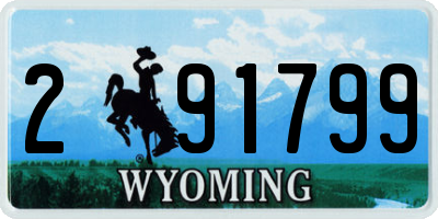 WY license plate 291799