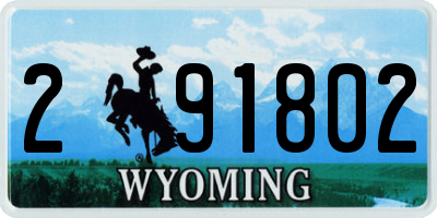 WY license plate 291802