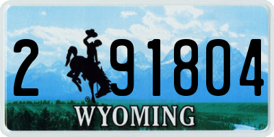 WY license plate 291804