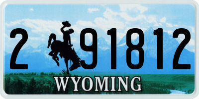 WY license plate 291812