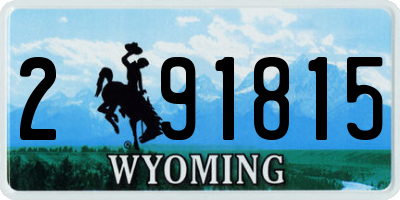 WY license plate 291815