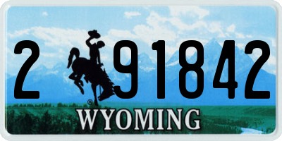 WY license plate 291842