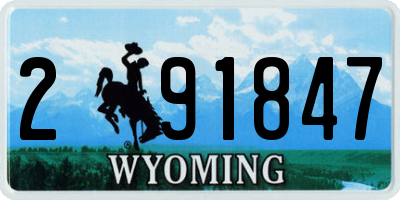 WY license plate 291847