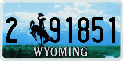 WY license plate 291851