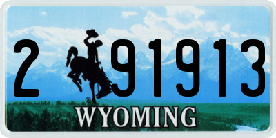 WY license plate 291913