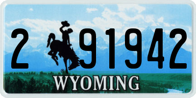 WY license plate 291942
