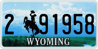 WY license plate 291958