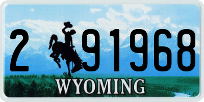 WY license plate 291968