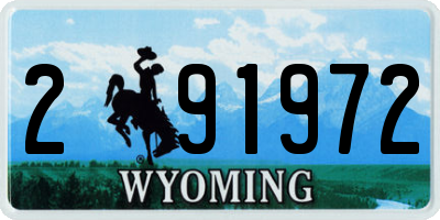 WY license plate 291972