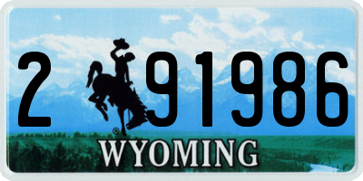 WY license plate 291986