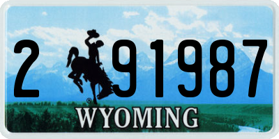 WY license plate 291987