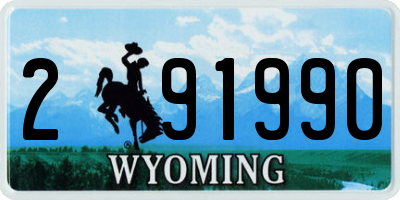 WY license plate 291990