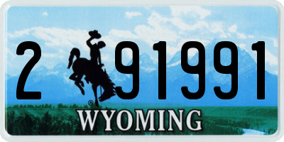 WY license plate 291991