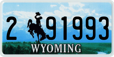 WY license plate 291993