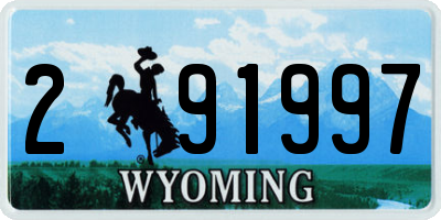 WY license plate 291997