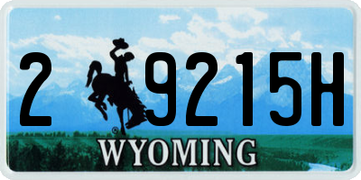 WY license plate 29215H
