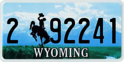 WY license plate 292241