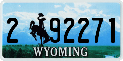 WY license plate 292271