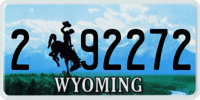 WY license plate 292272