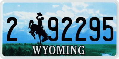 WY license plate 292295