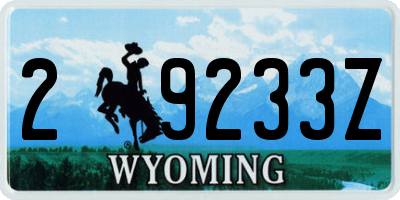 WY license plate 29233Z