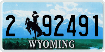 WY license plate 292491