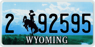 WY license plate 292595
