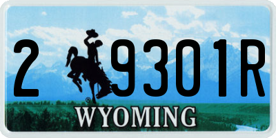 WY license plate 29301R