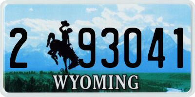 WY license plate 293041
