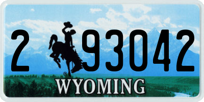 WY license plate 293042