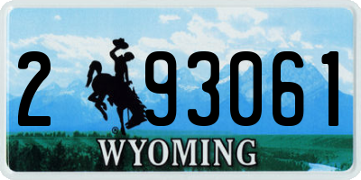 WY license plate 293061