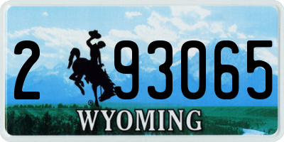 WY license plate 293065