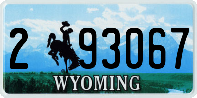 WY license plate 293067