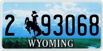 WY license plate 293068