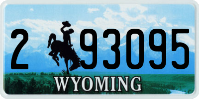 WY license plate 293095