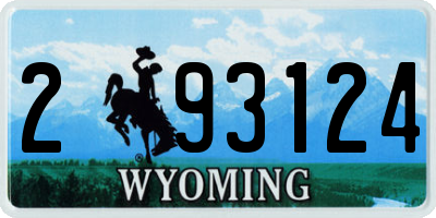 WY license plate 293124