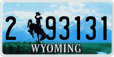 WY license plate 293131