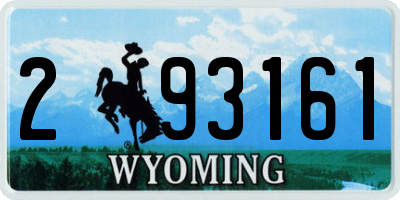 WY license plate 293161
