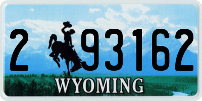 WY license plate 293162