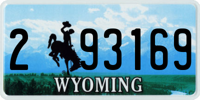 WY license plate 293169