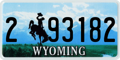 WY license plate 293182