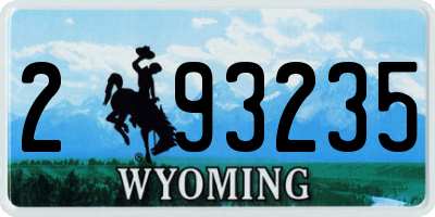 WY license plate 293235