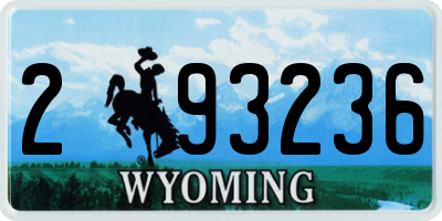WY license plate 293236